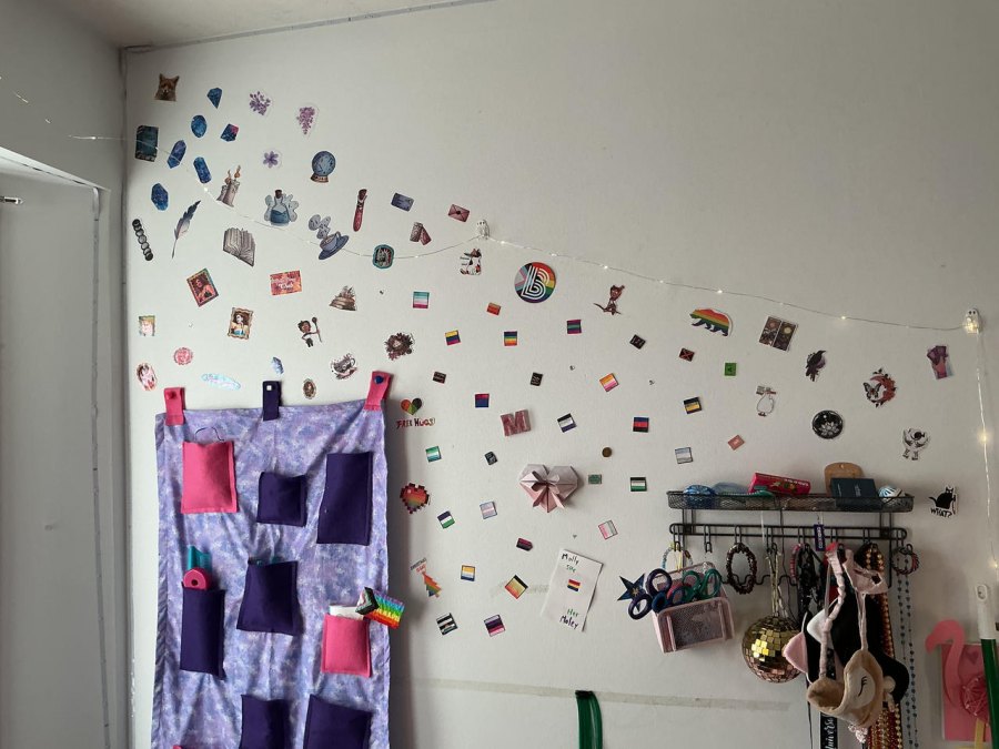 The absurd amount of stickers on my wall